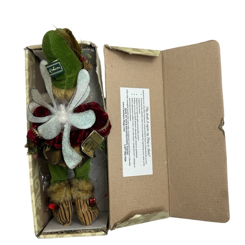Mark Roberts Mistletoe Fairy Small 51-12408 # 2796/7500 Red Green Gold 2011 - Picture 8 of 8